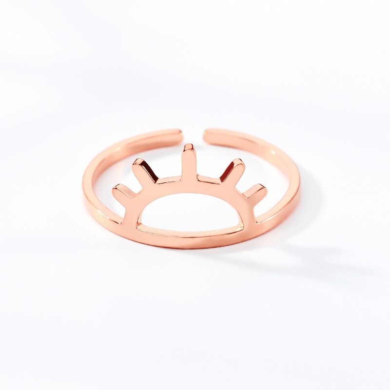 Simple Sun Ring Stainless Steel Jewelry Rose Gold Color Sunset Rings For Women Girls Anillo Hombre Friends Gifts