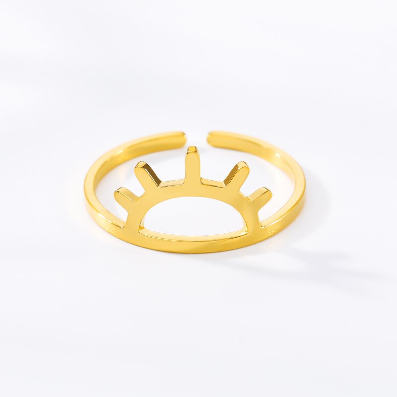 Simple Sun Ring Stainless Steel Jewelry Rose Gold Color Sunset Rings For Women Girls Anillo Hombre Friends Gifts