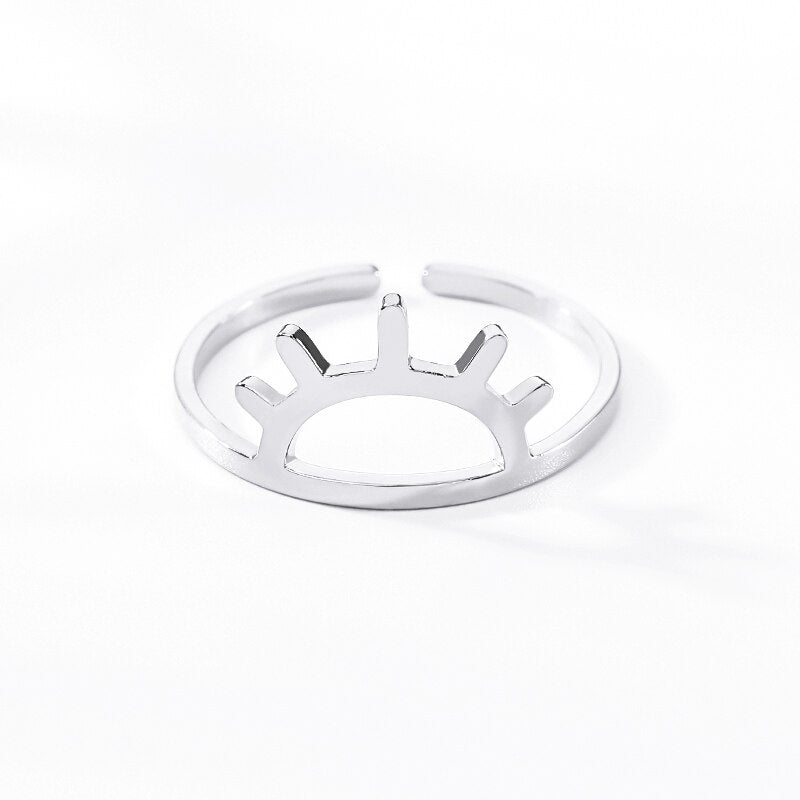 Simple Sun Ring Stainless Steel Jewelry Rose Gold Color Sunset Rings For Women Girls Anillo Hombre Friends Gifts