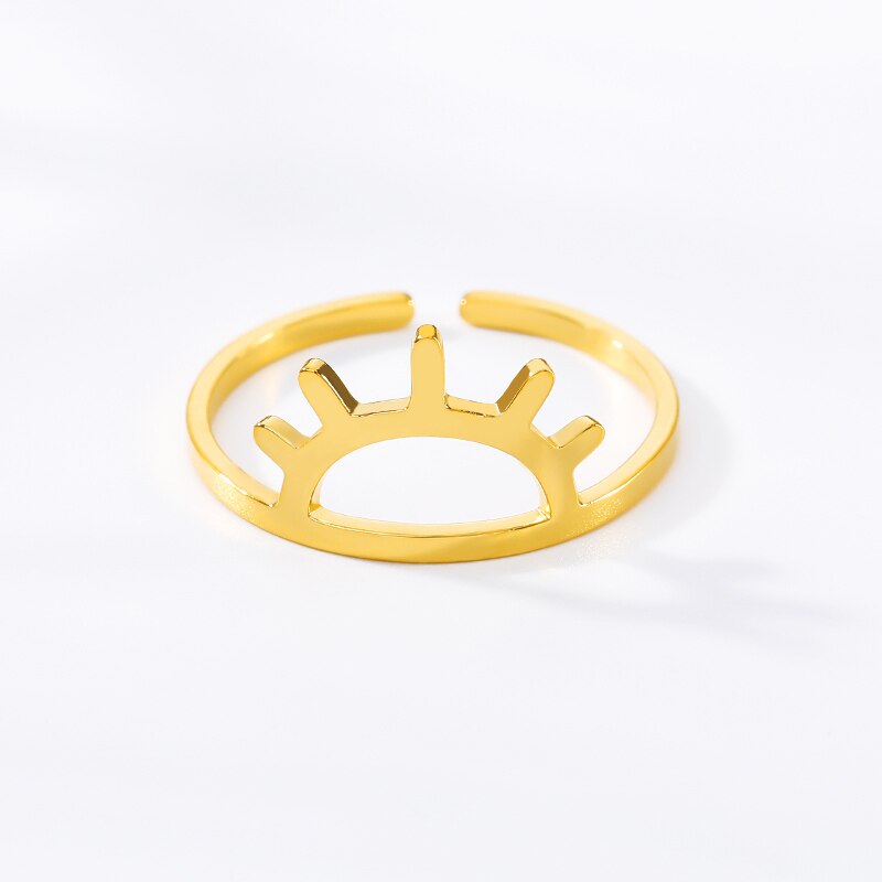 Simple Sun Ring Stainless Steel Jewelry Rose Gold Color Sunset Rings For Women Girls Anillo Hombre Friends Gifts