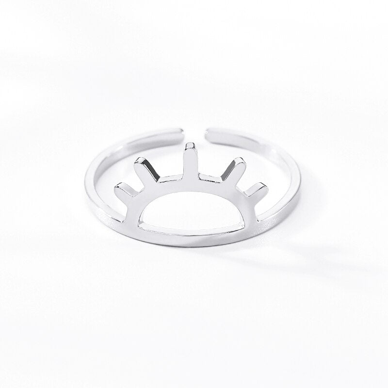 Simple Sun Ring Stainless Steel Jewelry Rose Gold Color Sunset Rings For Women Girls Anillo Hombre Friends Gifts