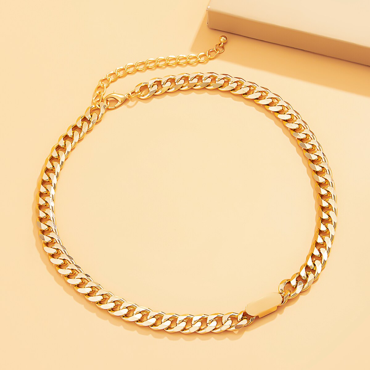Simple Thick Cuban Link Chain Necklace for Women Hip Hop Minimalist Gold/Silver Color Short Choker Necklaces Neck Jewelry Collar