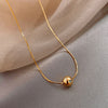 Simple Thin Necklace With Mini Ball Stainless Steel Classic Jewelry Temperament Lucky Gifts