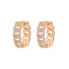 Simple Tiny Twist Chain Hoop Earrings For Woman French Gold Chic O Shaped Zircon Female Earring 2022 Jewelry Gift