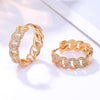 Simple Tiny Twist Chain Hoop Earrings For Woman French Gold Chic O Shaped Zircon Female Earring 2022 Jewelry Gift