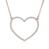 Simple Trendy Big Heart Pendant Necklace Women Gold Silvery Lovely Valentine Gift Statement Necklaces Crystal Jewelry