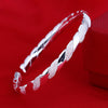Simple Twisted 990 Silver Adjustable Bangle