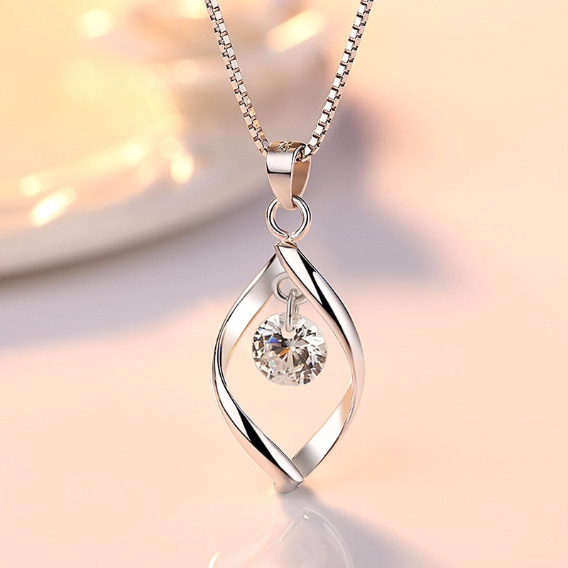 Simple Water Drop Necklaces for Women 2021 Statement Zircon Stone Pendants Necklace Wedding Bridal Jewelry