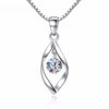 Simple Water Drop Necklaces for Women 2021 Statement Zircon Stone Pendants Necklace Wedding Bridal Jewelry