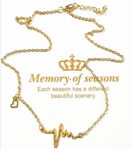 Simple Wave Heart Necklace Chic Ecg Pulse Charm Pendant Necklace Lightning Women Vintage Jewelry Accessories