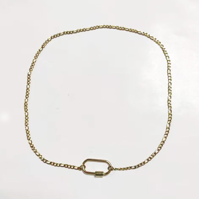 Simple Wild Stainless Steel Chain Necklace 2021 Women Spiral Buckle Necklace Punk Design Short Choker Accessories