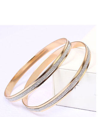 Simple Women Gold Silver Scrub Frosted Cuff Bracelet Round Hoop Circle Bangle Charming Women Fashion Hand Jewelry Accessories