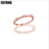 Simple accessories female 925 sterling silver Rose Quartz stack personality rose gold ring jewelry J046