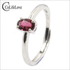 Simple engagemsnt ring with red tourmaline 0.4 ct oval cut natural tourmaline ring 925 silver tourmaline jewelry birthd gift