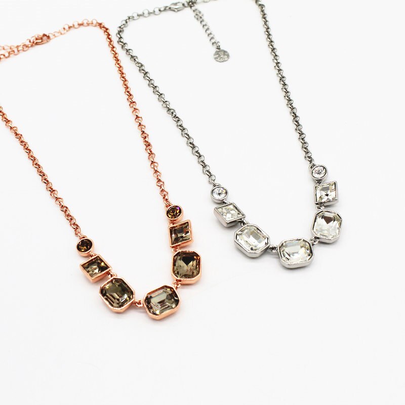 Simple glass crystal necklace party versatile