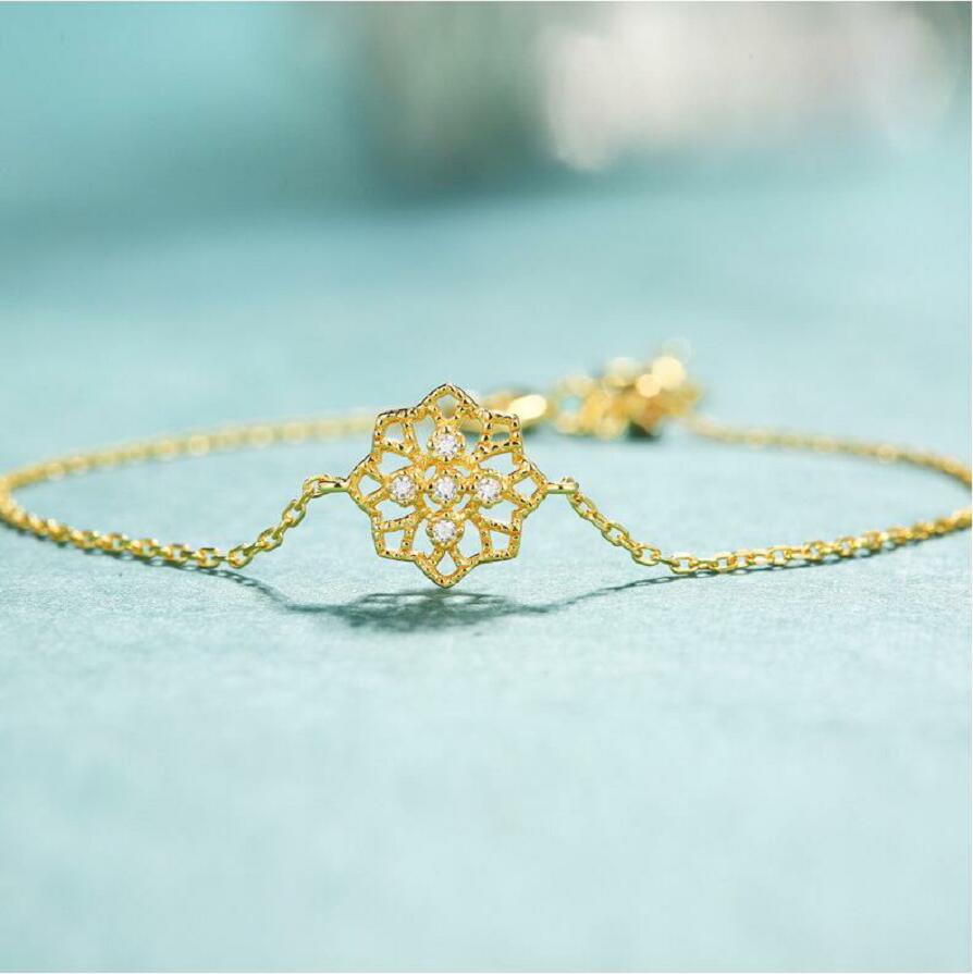 Simple jewelry 925 sterling silver zircon bracelet ladies retro ethnic style handmade versatile jewelry. J086