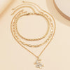 Simple multi-element retro jewelry with twist chain tassel rhinestone dragon pendant alloy necklace for female party gifts