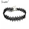 Hollow out lace black choker women clothing accessories Short punk vintage chain necklace Flower fine jewelry necklace