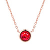 Simply Small Round 1 carat Cubic Zirconia Rose Gold Color Pendant Necklace Jewelery for Women and Girls N388 N453 N454