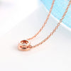 Simply Small Round 1 carat Cubic Zirconia Rose Gold Color Pendant Necklace Jewelery for Women and Girls N388 N453 N454