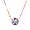 Simply Small Round 1 carat Cubic Zirconia Rose Gold Color Pendant Necklace Jewelery for Women and Girls N388 N453 N454