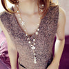 Simulated Pearl Long Necklace Tassel Sweater Necklace Women Jewelry Flower Statement Necklaces & Pendants Collier Femme