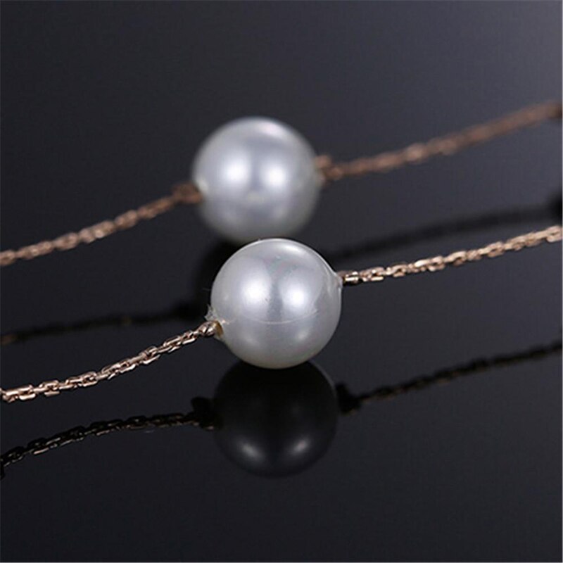 Simulated Pearl Necklace Top Quality Anti-Allergy  Gold Color Statement Necklace Chain  Pearl Jewelry