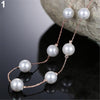 Simulated Pearl Necklace Top Quality Anti-Allergy  Gold Color Statement Necklace Chain  Pearl Jewelry