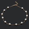 Simulated Pearl Necklace Top Quality Anti-Allergy  Gold Color Statement Necklace Chain  Pearl Jewelry