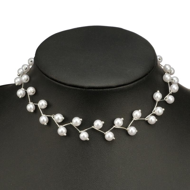 Simulated Pearls Long Chain Sweater Necklace Double Layer Lady Clavicle Collar Elegant Jewelry Party Prom Necklaces Pearl