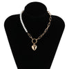 Single Layer Cross Chain Bear Pendant Gold Metal Dangle Necklace for Women