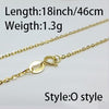 1.3g to 2.0g 18k gold O Chain necklace for women Au750 16 18inch (45cm) yellow gold color   for fine jewelry