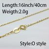 1.3g to 2.0g 18k gold O Chain necklace for women Au750 16 18inch (45cm) yellow gold color   for fine jewelry