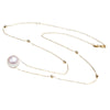 18k gold choker necklace with 7.5-10mm natural Round pearls and 3mm gold beads Au750 gold chain length 45cm for women