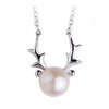 2020 Christmas gift Elk choker necklace for girl in 925 sterling silver AAA pearl wapiti deer design jewelry