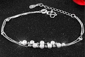 925 Sterling Silver Bracelets pulseiras for Women Girls lover gift 17cm+2.5cm korean creative features matte beads design