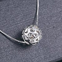 925 Sterling Silver Charm pendant necklace for women Lover girls fashion lucky Round ball Desgin 2020 New arrival