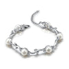 925 Sterling Silver bracelet Jewelry with 6pcs 7.5-8mm natural pearls High luster silver pearl bracelet