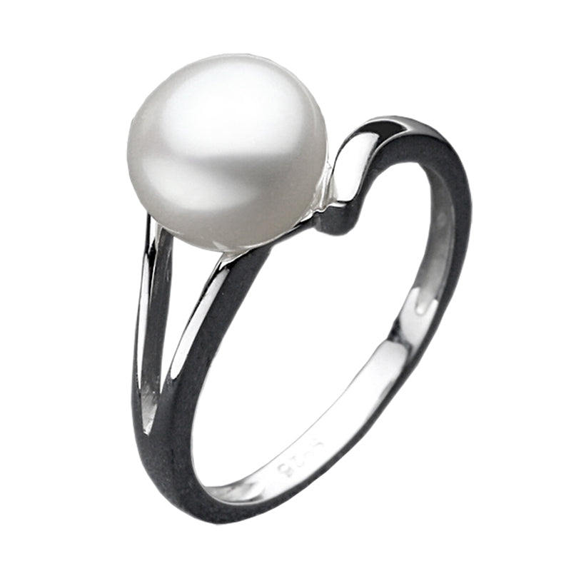 925 Sterling Silver pearl Wedding Ring For Women girls Lover pearl dia 8mm fashion design jewelry Engagement ring