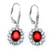 925 Sterling silver drop earring with Blue red white black Sapphire CZ Crystal Brincos fine jewelry for women lover gift