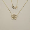 925 sterling Silver or gold Rose flower charm pendant necklace for girl lover women Valentine's D gift Chain length 42cm