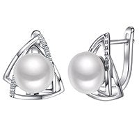 925 sterling silver Earrings natural pearls fine jewelry for women Lover Mum fashion Christmas new years gift