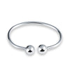 925 sterling silver adjustable Bangles bracelets for women girls Mother with 8mm or 10mm silver beads fashion design