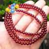 Girls Four leaves Clover Charms bracelets Strand by high luster quality natural Garnet for lover Mum elastic bangles Hot
