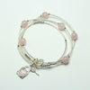 Girls Rose Quartz Bracelet in 925 sterling silver Lover women ladies Mum best gift 2020 pink crystal elastic bangles