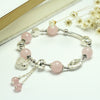 Girls Rose Quartz Bracelet in 925 sterling silver pink crystal elastic bangles for Lover women ladies Mum best gift 2020