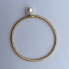 Natural pearls 18k AU750 gold elastic Bangles bracelet for girls lover women length about 15.7cm pearl diameter 8-9cm