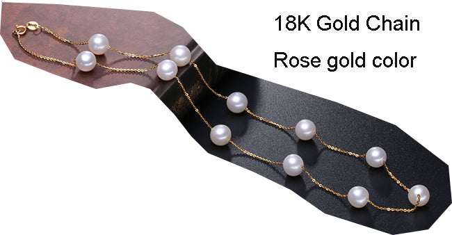 Trendy 18k AU750 gold necklace pearls star family design choker fine jewelry for women Mum lover girls in party