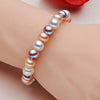 White pink purple multicolor natural pearls strand bracelets for women Mother dia 10-11mm for optional