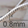 high polished big snake chain for man or women in sterling silver 0.8mm 1mm 1.5mm 1.8mm 2.0mm thick for optional
